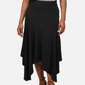 Tamsy Asymmetrical Ruffle Midi Skirt size XL
